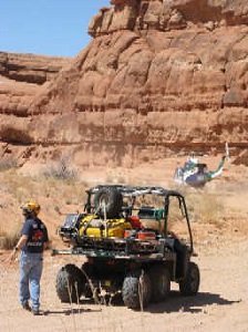 SAR Member Waiting for Helicopter